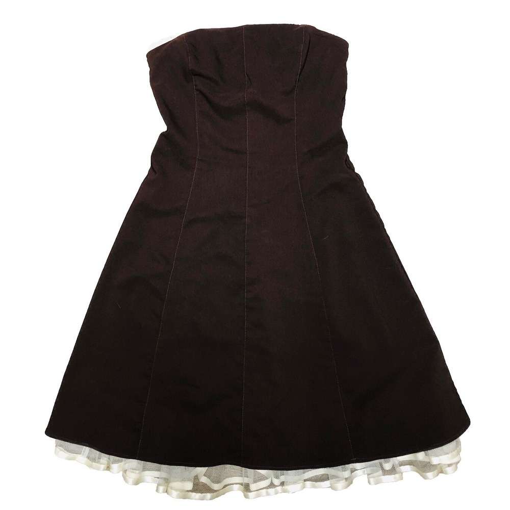 Y2K 90s Ruby‎ Rox Ruffle Dress 9 Brown Fairy Grunge Whimsigoth Coquette USA